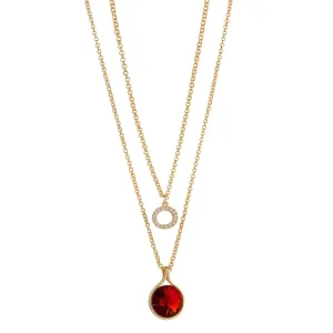 KNIGHT & DAY - Crystal & Garnet Layered Necklace