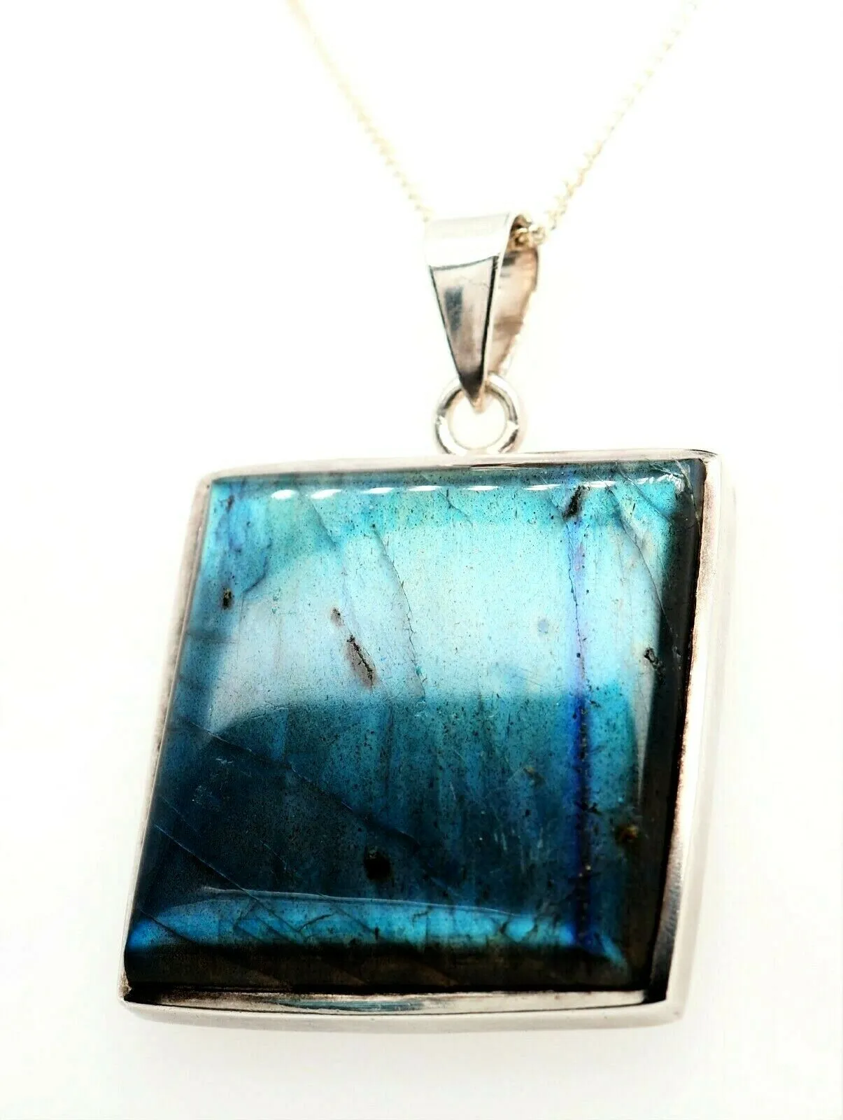 Labradorite & 925 Sterling Silver Pendant - Fine Jewellery