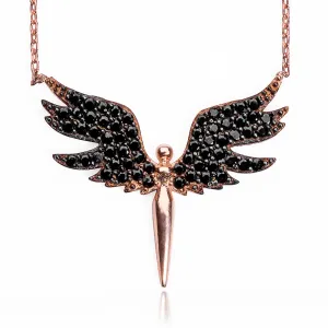 LADORIN - Angel Wings Necklace - 925 Sterling Silver Necklace with Special Wooden Gift Box