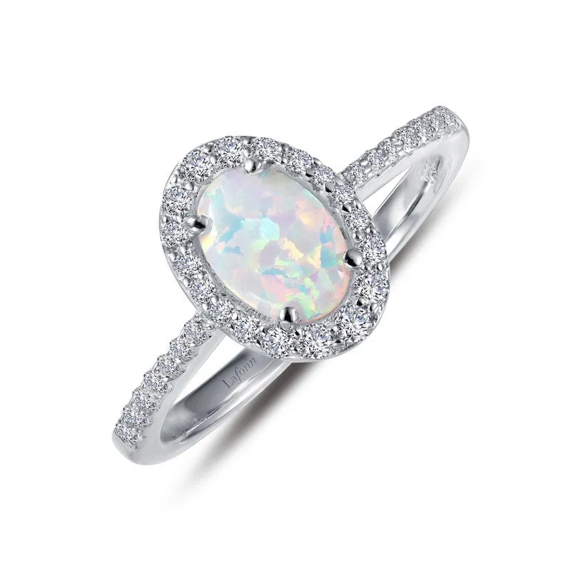 Lafonn Sterling Silver 1.92ct Simulated Opal Ring, Size 7 (93385)