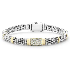 Lagos 6mm Diamond Caviar Bracelet