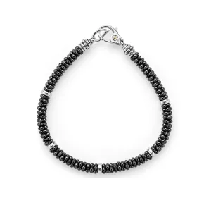 LAGOS Black Caviar Silver Five Station Ceramic Bracelet