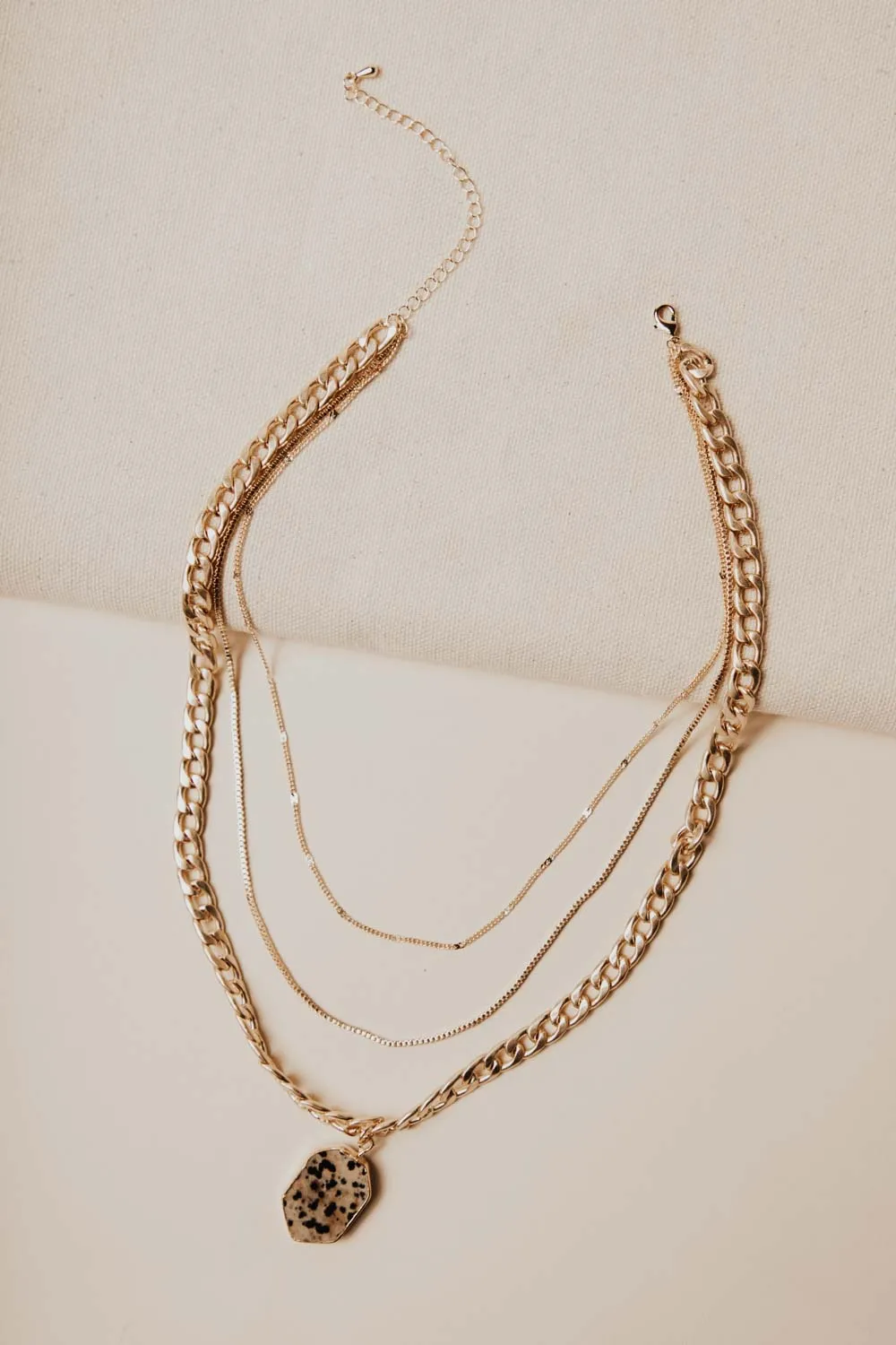 Layered Chain Pendant Necklace