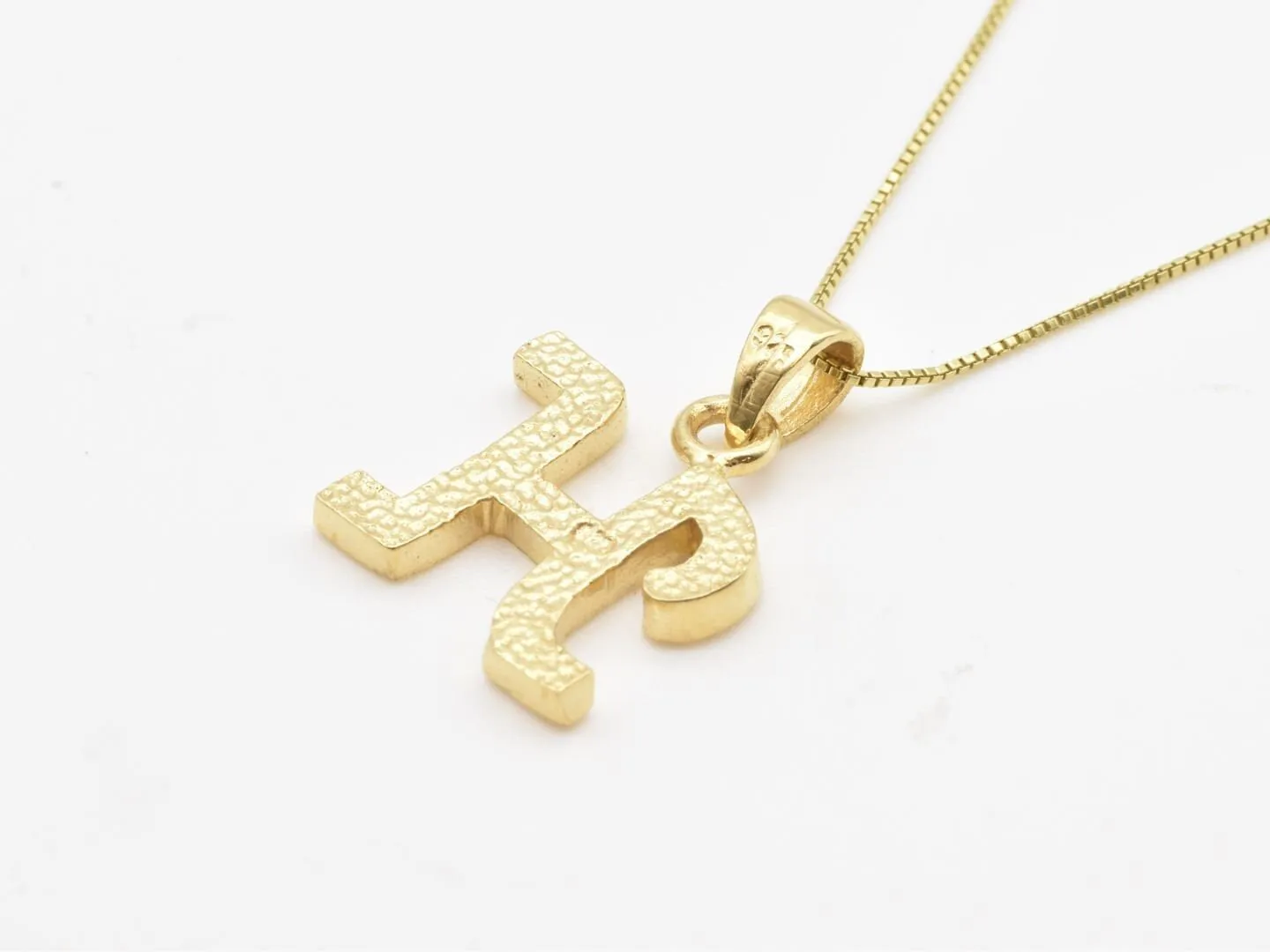 Letter H Gold Pendant - Alphabet Letter Necklace, Initial H Necklace