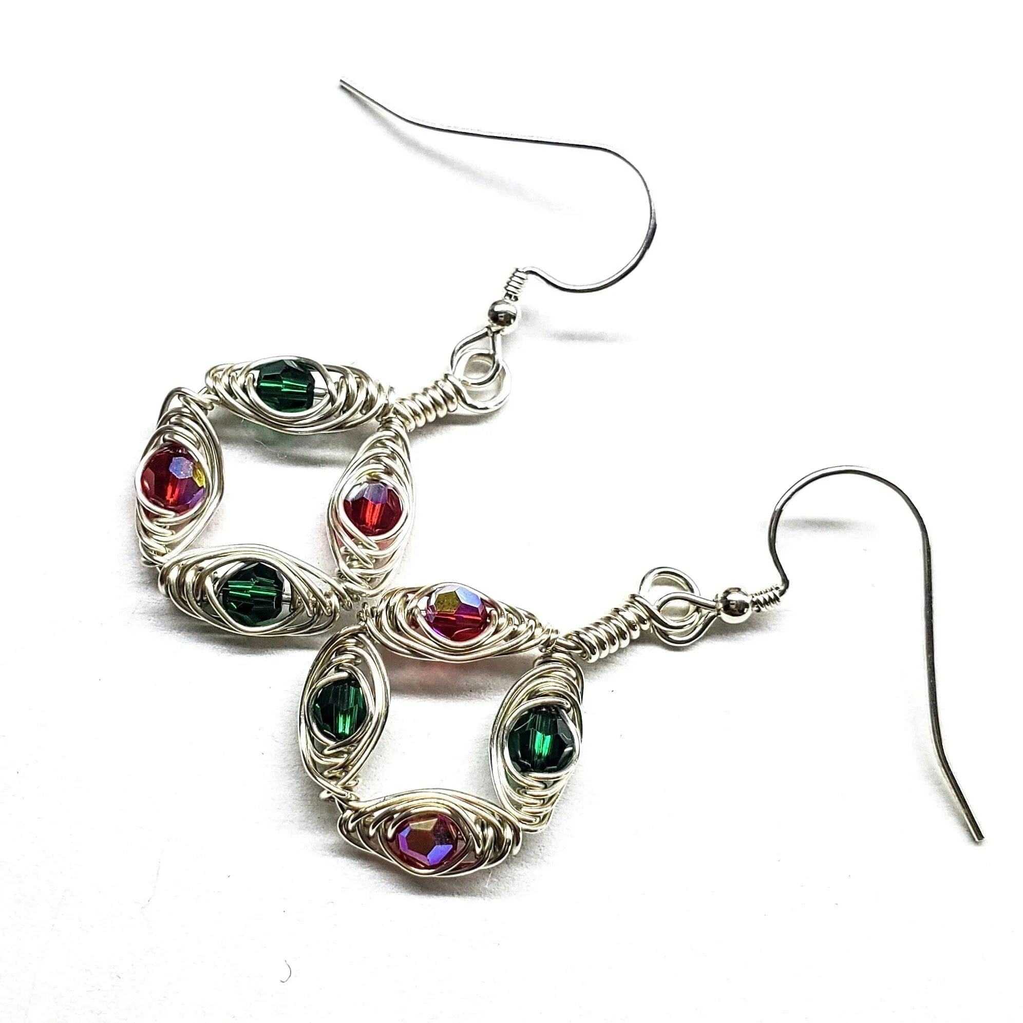 Limited Edition 2024 Red and Green Christmas Holiday Earrings