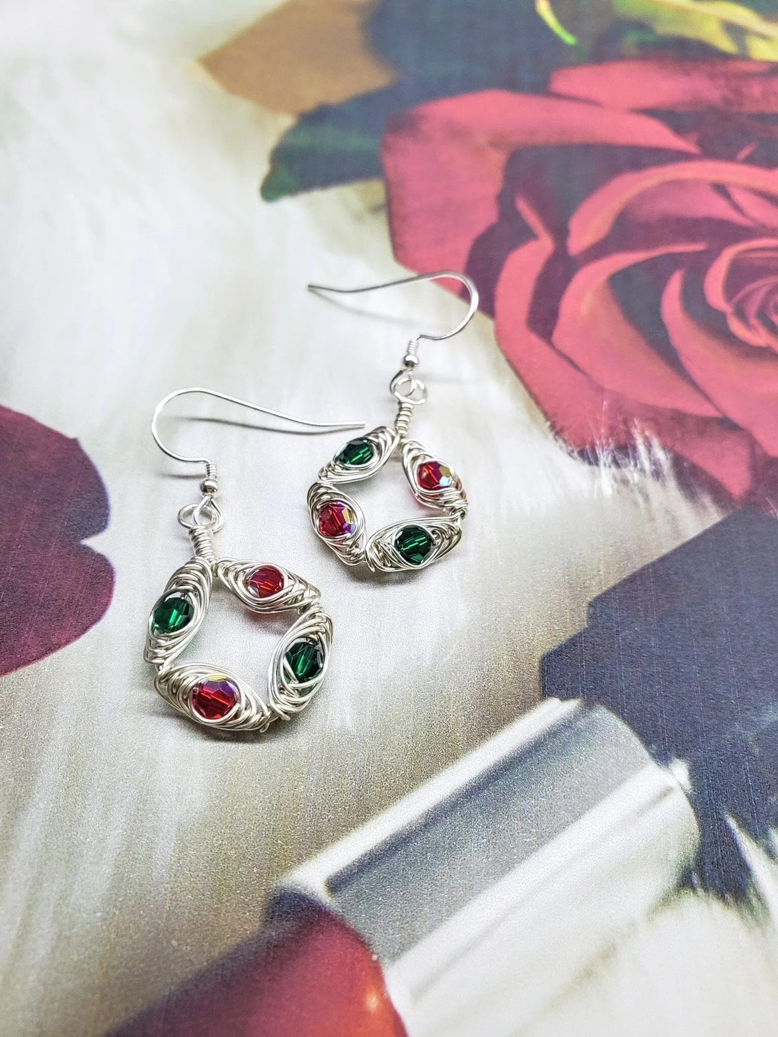 Limited Edition 2024 Red and Green Christmas Holiday Earrings