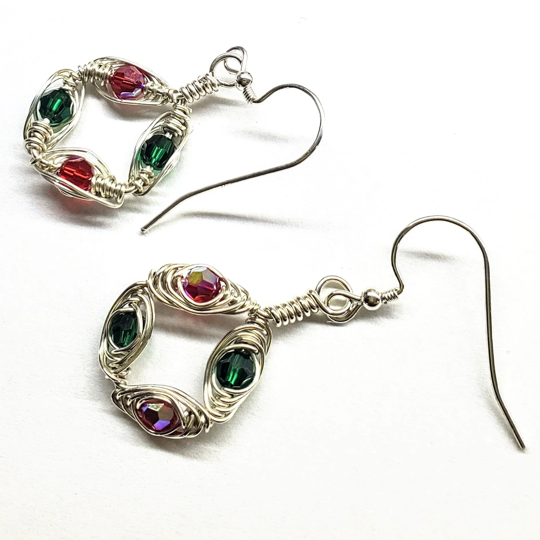 Limited Edition 2024 Red and Green Christmas Holiday Earrings