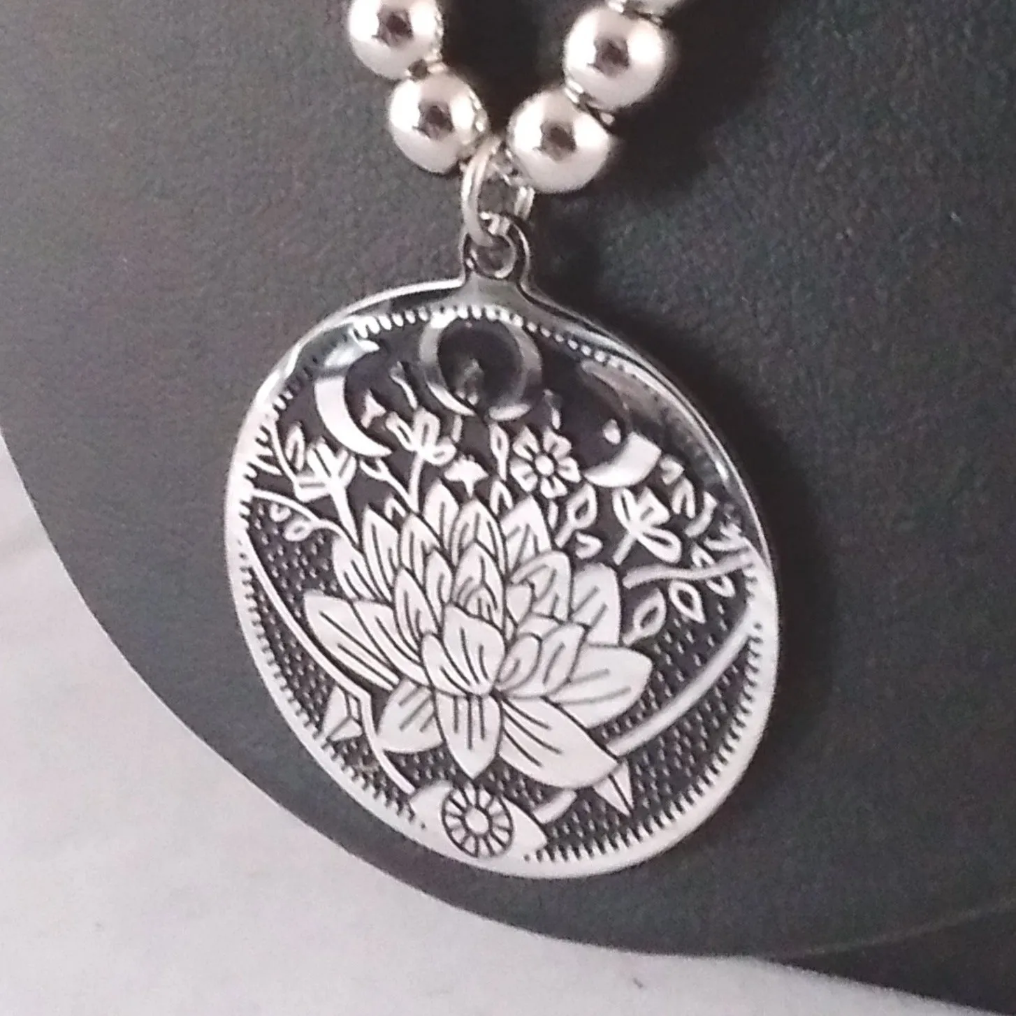 Lotus Moon Necklace Silver