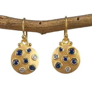 Marika 14K Gold, Blue Sapphire & Diamond Earrings - M9312