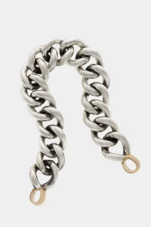 Mega Curb Chain Necklace, Silver & Yellow Gold