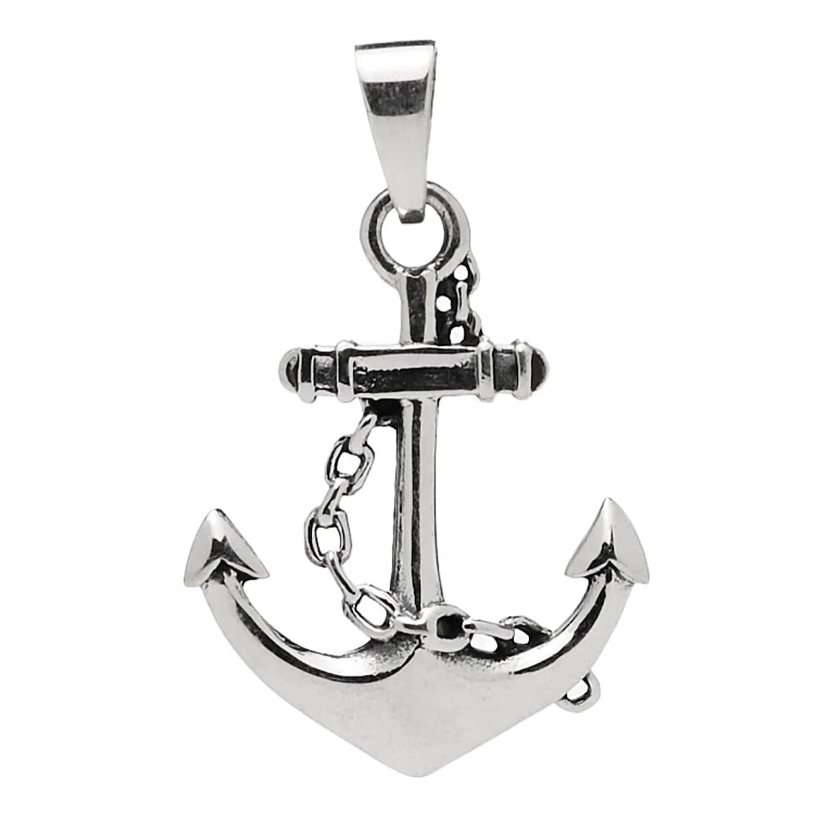 Mens Silver Pendant | Handmade 925 Sterling Silver Anchor Pendant Necklace