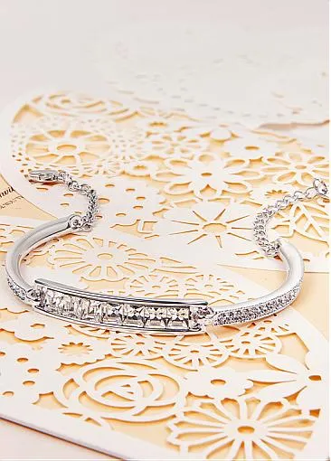 Micro Pave AAA Zircon Platinum Plated Alloy Bracelet