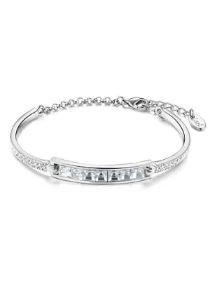 Micro Pave AAA Zircon Platinum Plated Alloy Bracelet