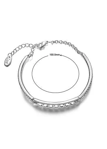 Micro Pave AAA Zircon Platinum Plated Alloy Bracelet