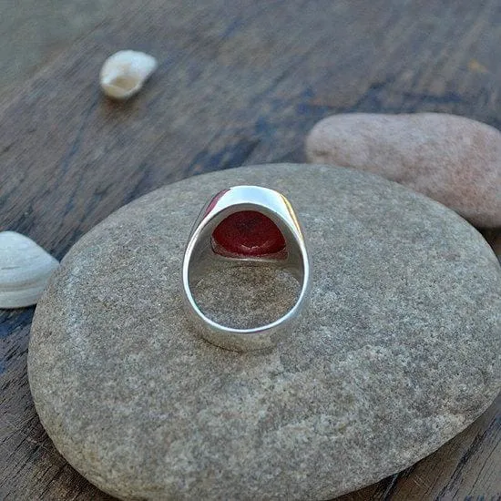 Natural Red Ruby Gemstone Ring - Solid Sterling Silver Ring, Ruby Jewelry, Nickel Free