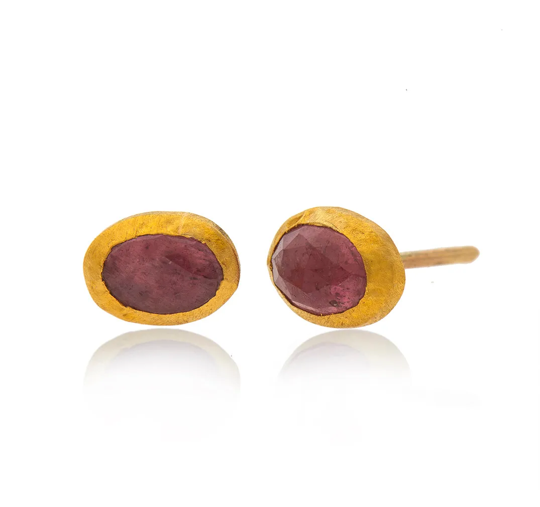 Nava Zahavi Yellow Gold Pinky Stud Earrings