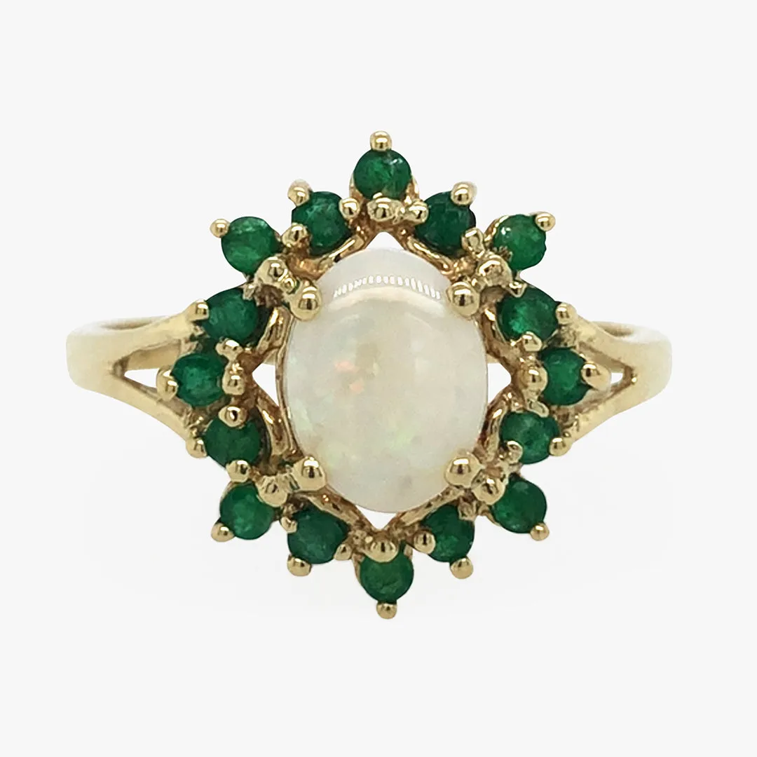 Opal & Emerald Ring