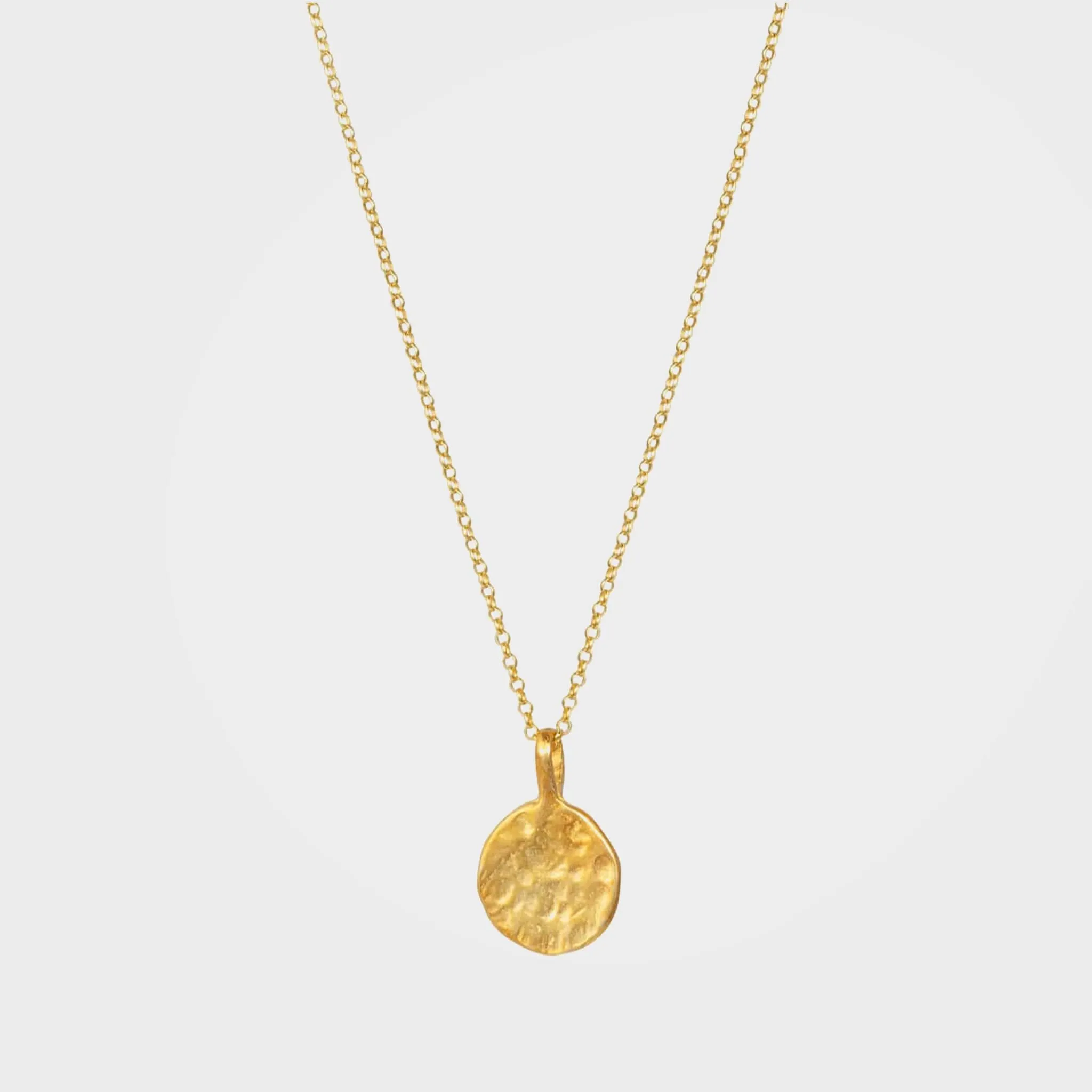 Organic Moon Pendant Necklace, Daira - Gold | By Lunar James