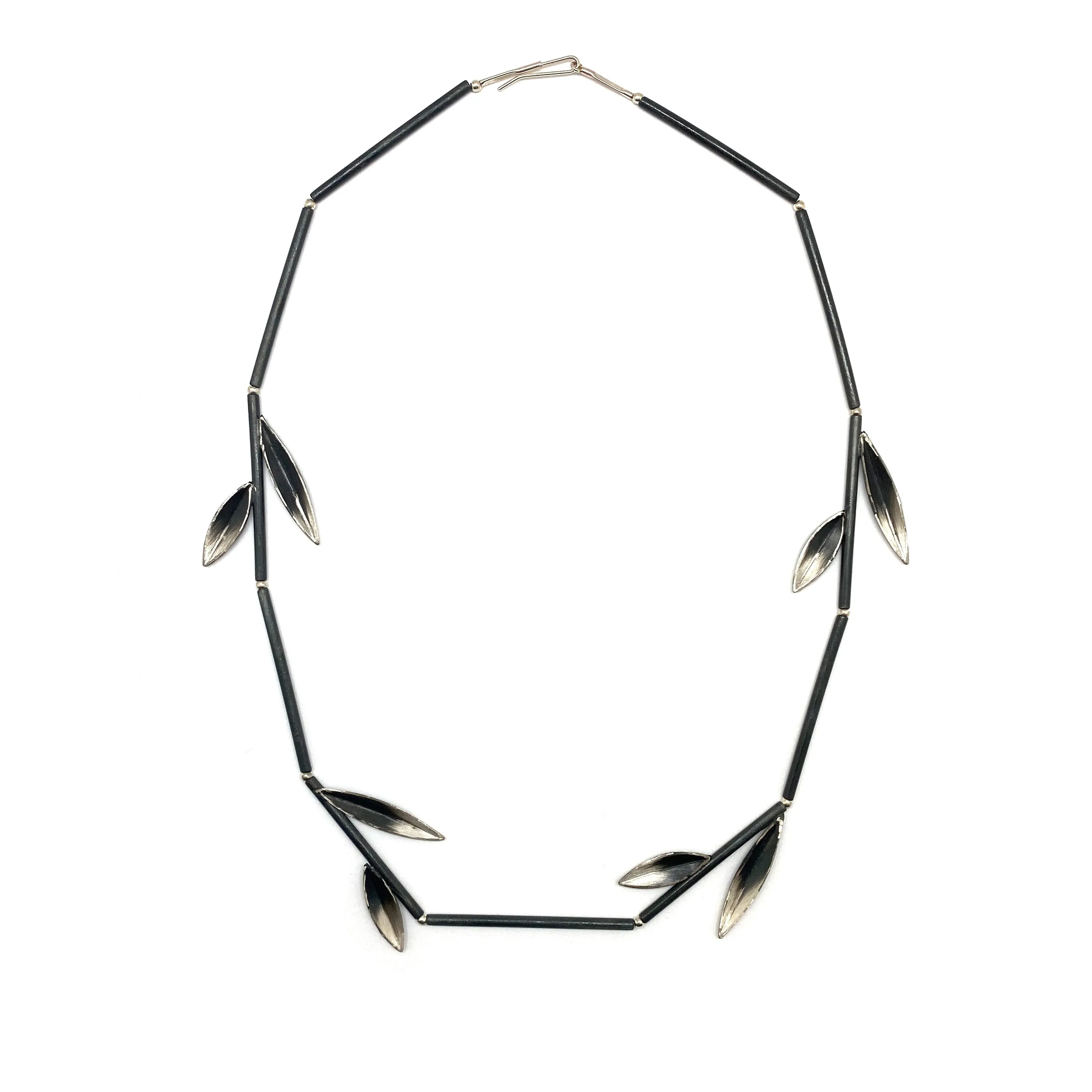 Oxidized Sterling Silver Leaf Necklace