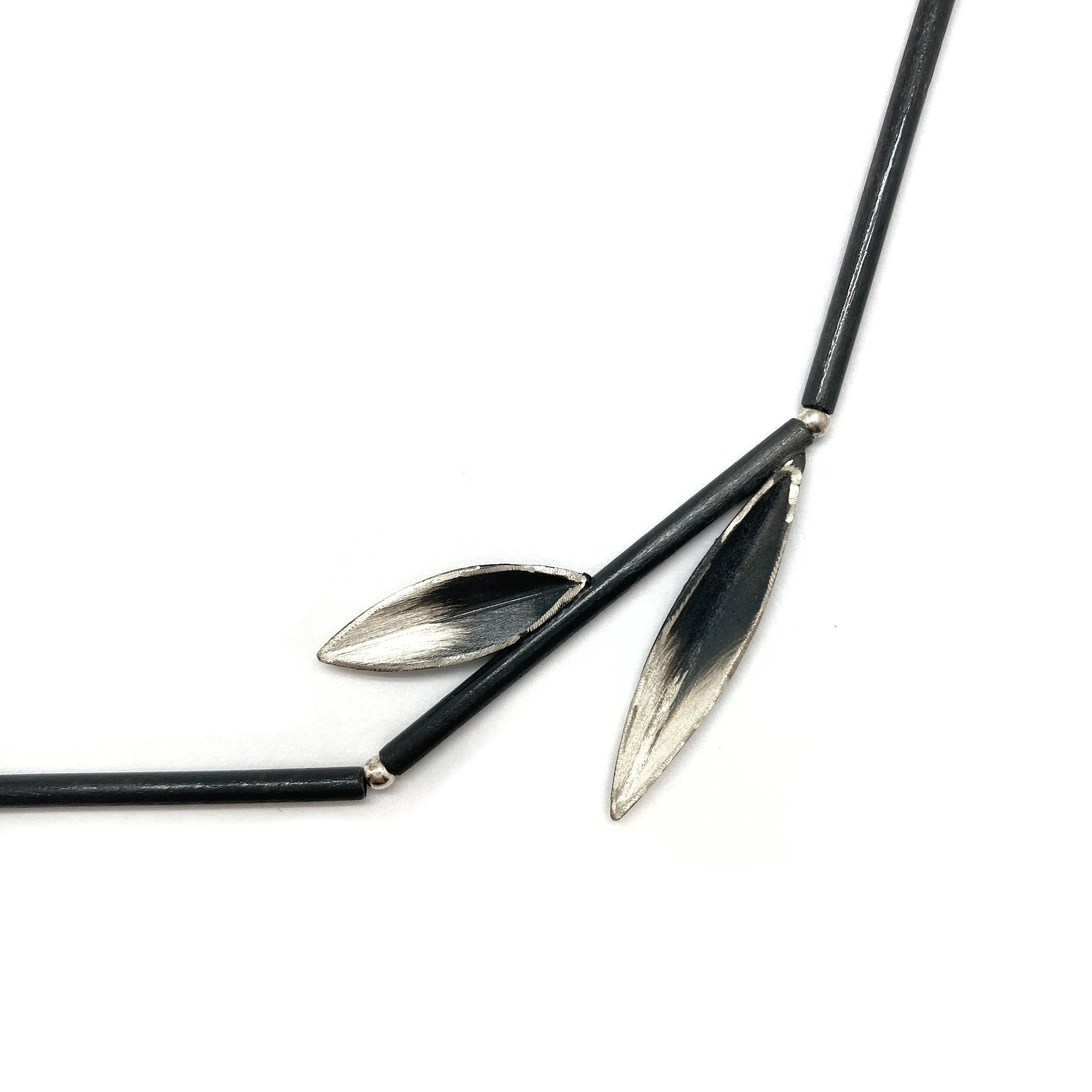 Oxidized Sterling Silver Leaf Necklace