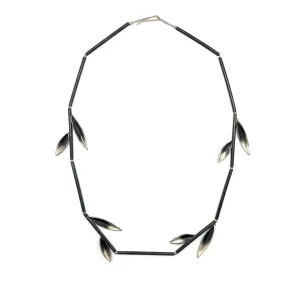 Oxidized Sterling Silver Leaf Necklace