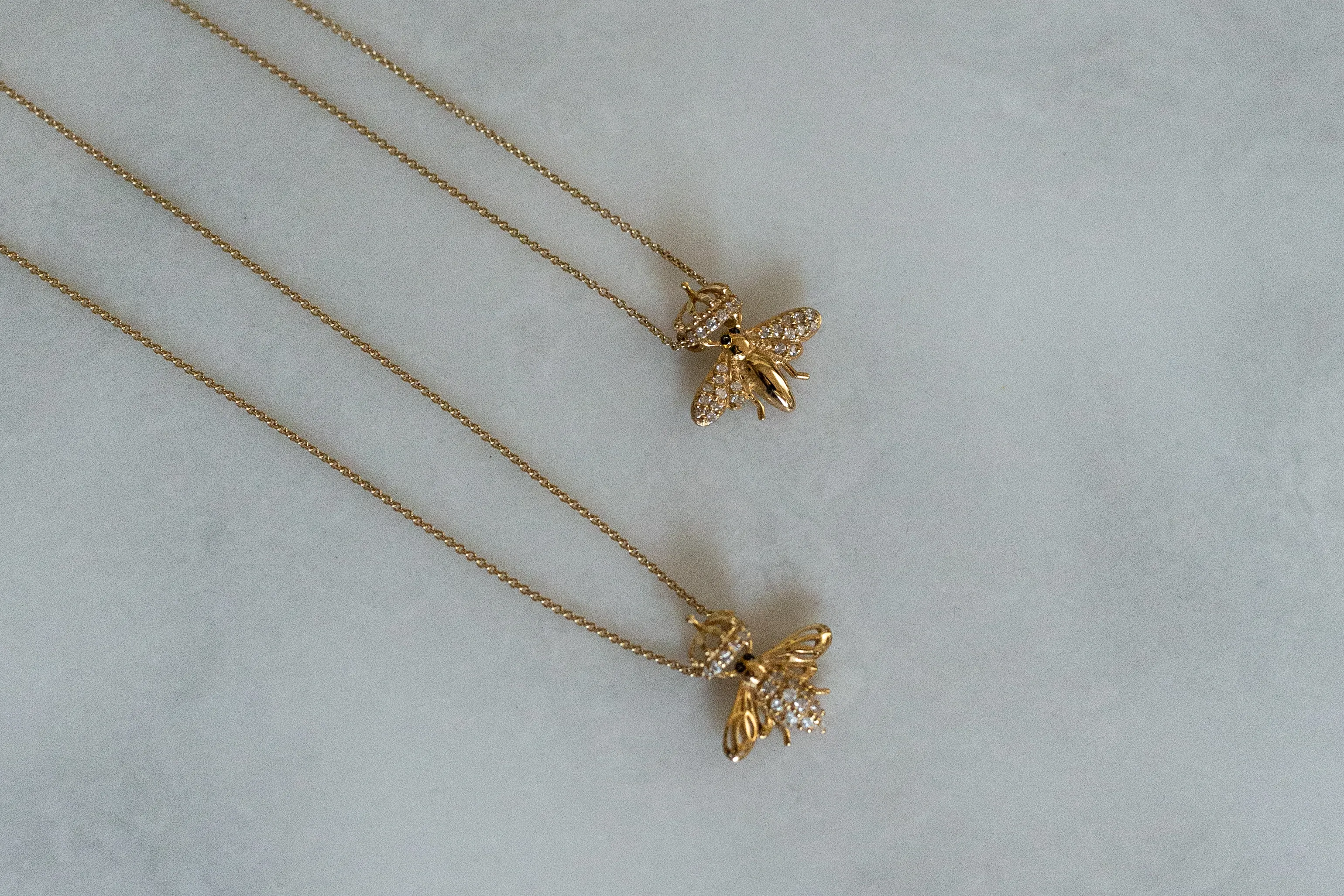 Queen Bee Necklace | Gold Diamond Wings