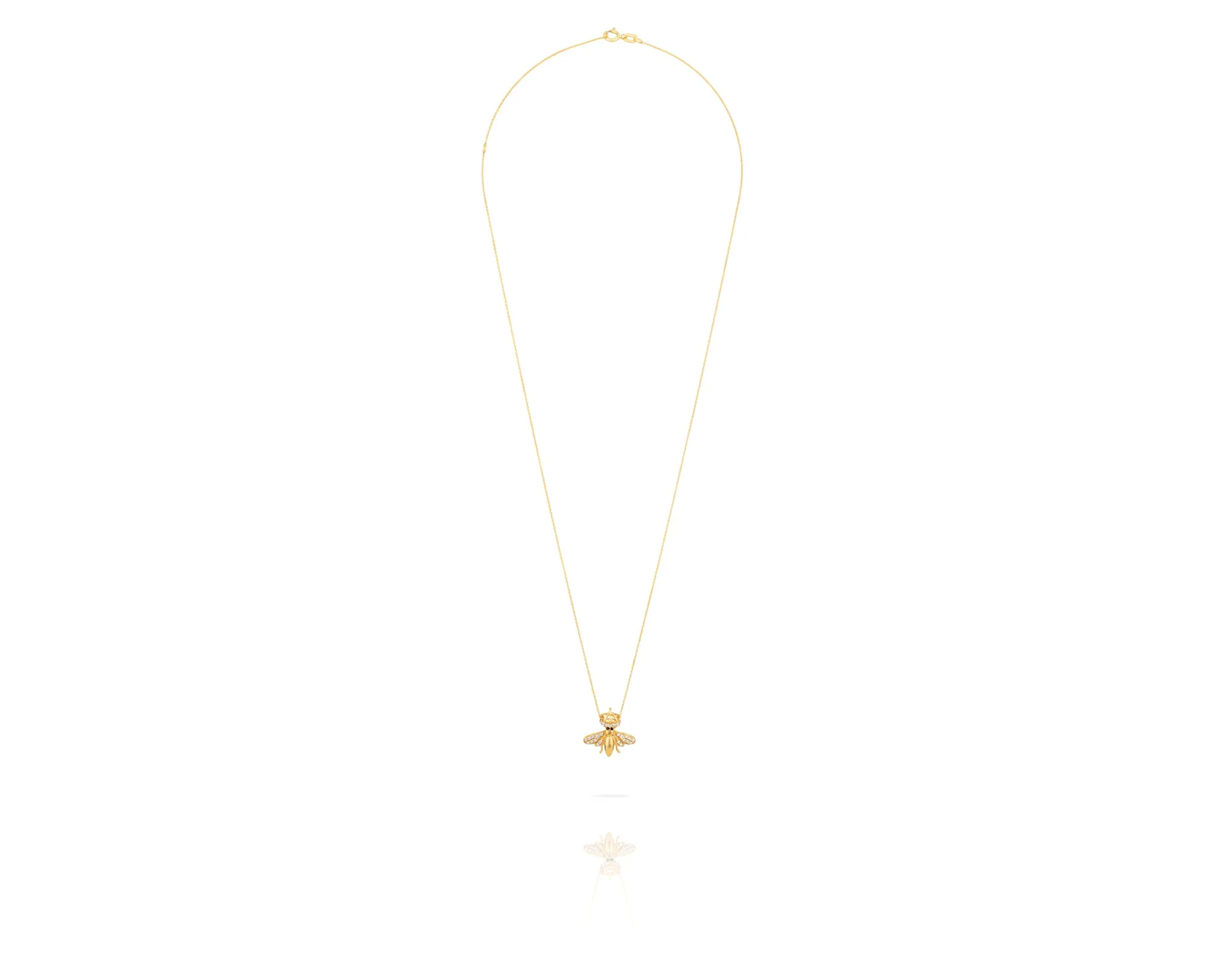 Queen Bee Necklace | Gold Diamond Wings