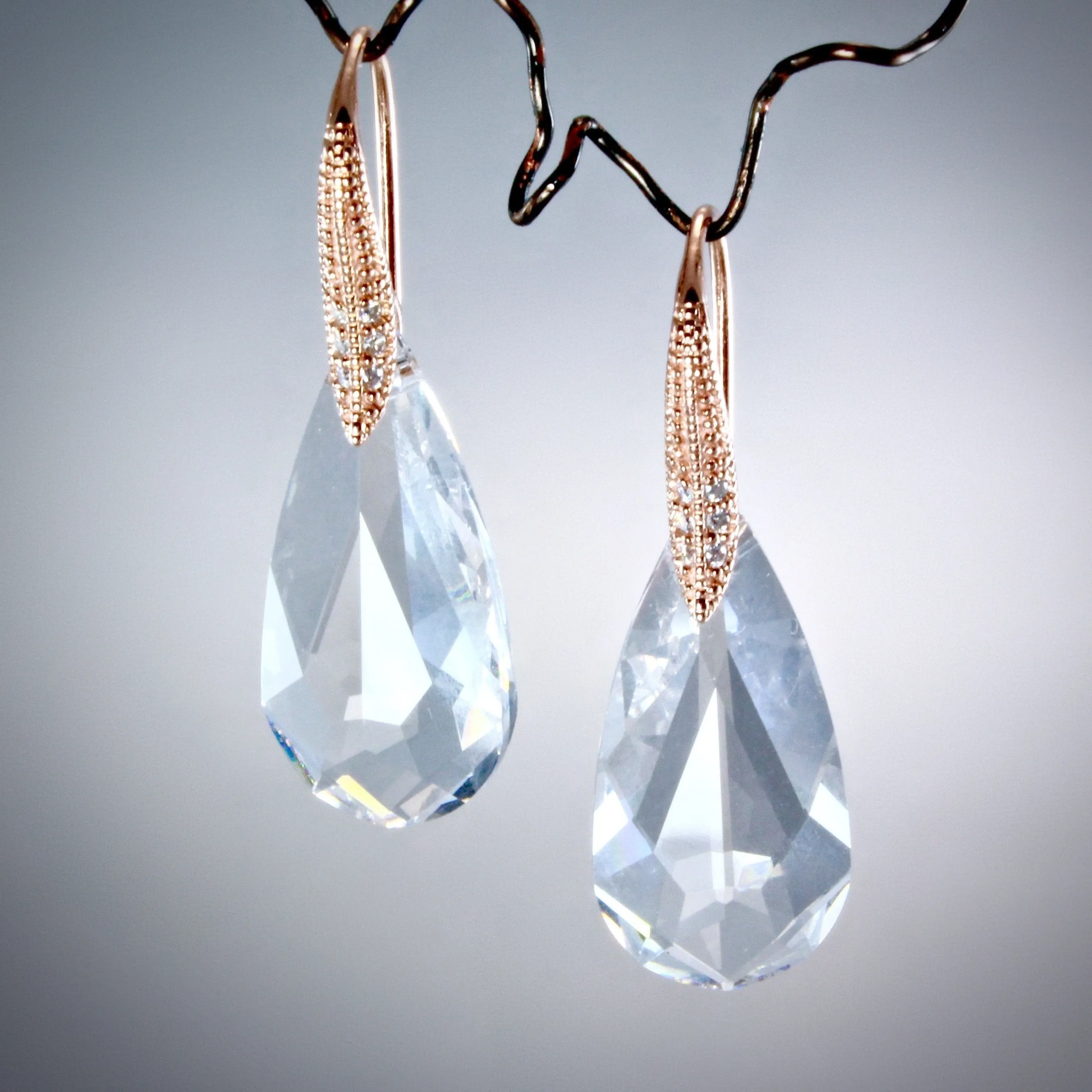 "Astra" - Rose Gold Swarovski Crystal Earrings