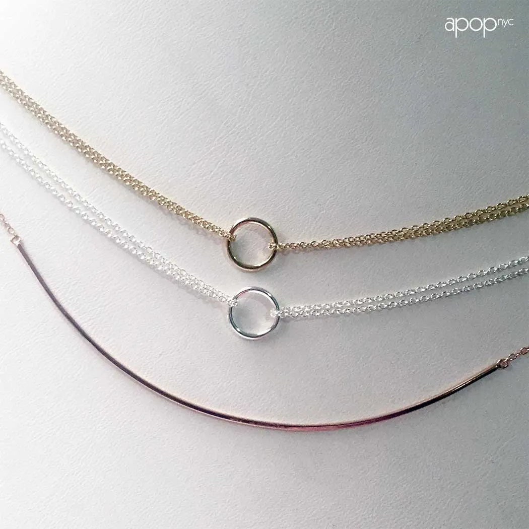 "Darling" Gold-Dipped Collar Bar Pendant Necklace