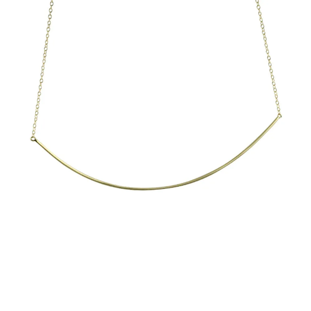 "Darling" Gold-Dipped Collar Bar Pendant Necklace