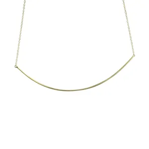 "Darling" Gold-Dipped Collar Bar Pendant Necklace