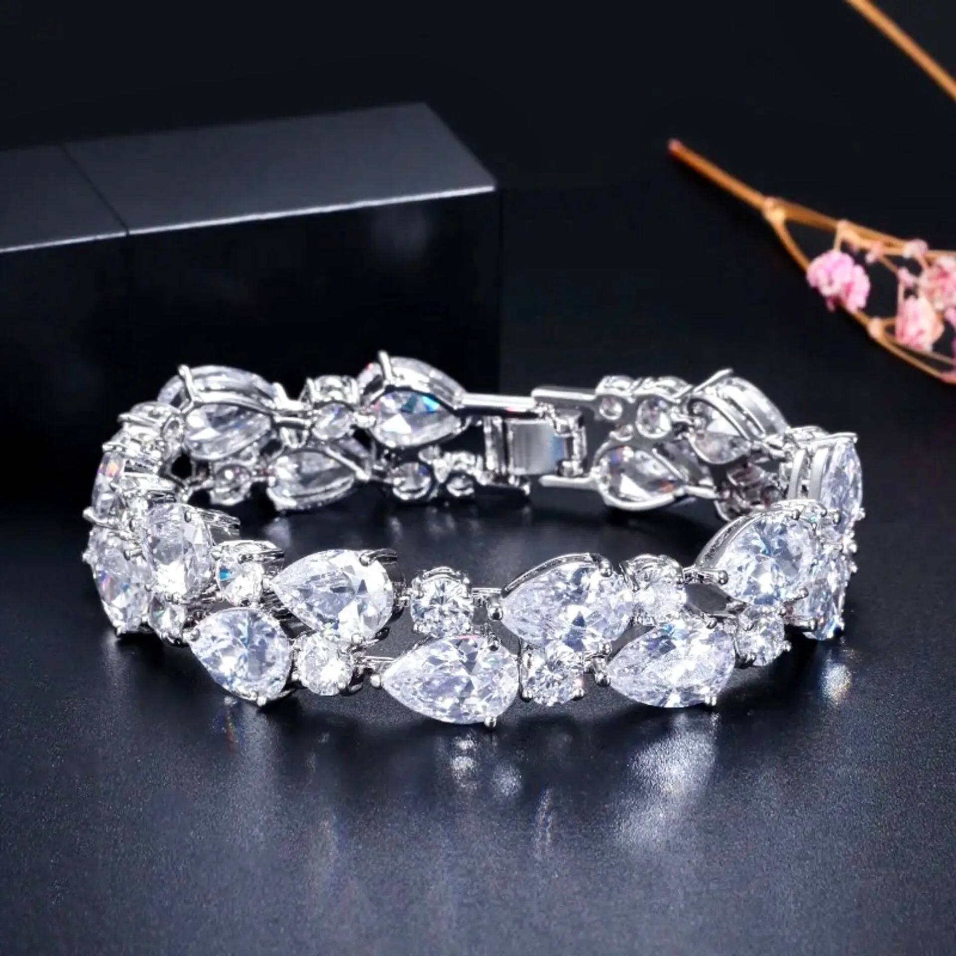 "Melody" - Cubic Zirconia Bridal Bracelet - More Colors