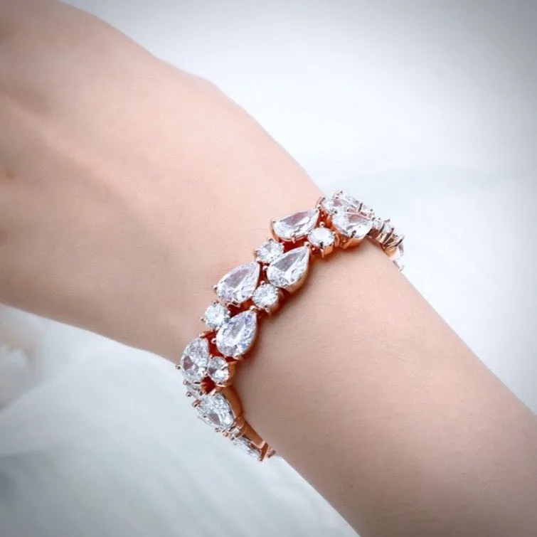 "Melody" - Cubic Zirconia Bridal Bracelet - More Colors