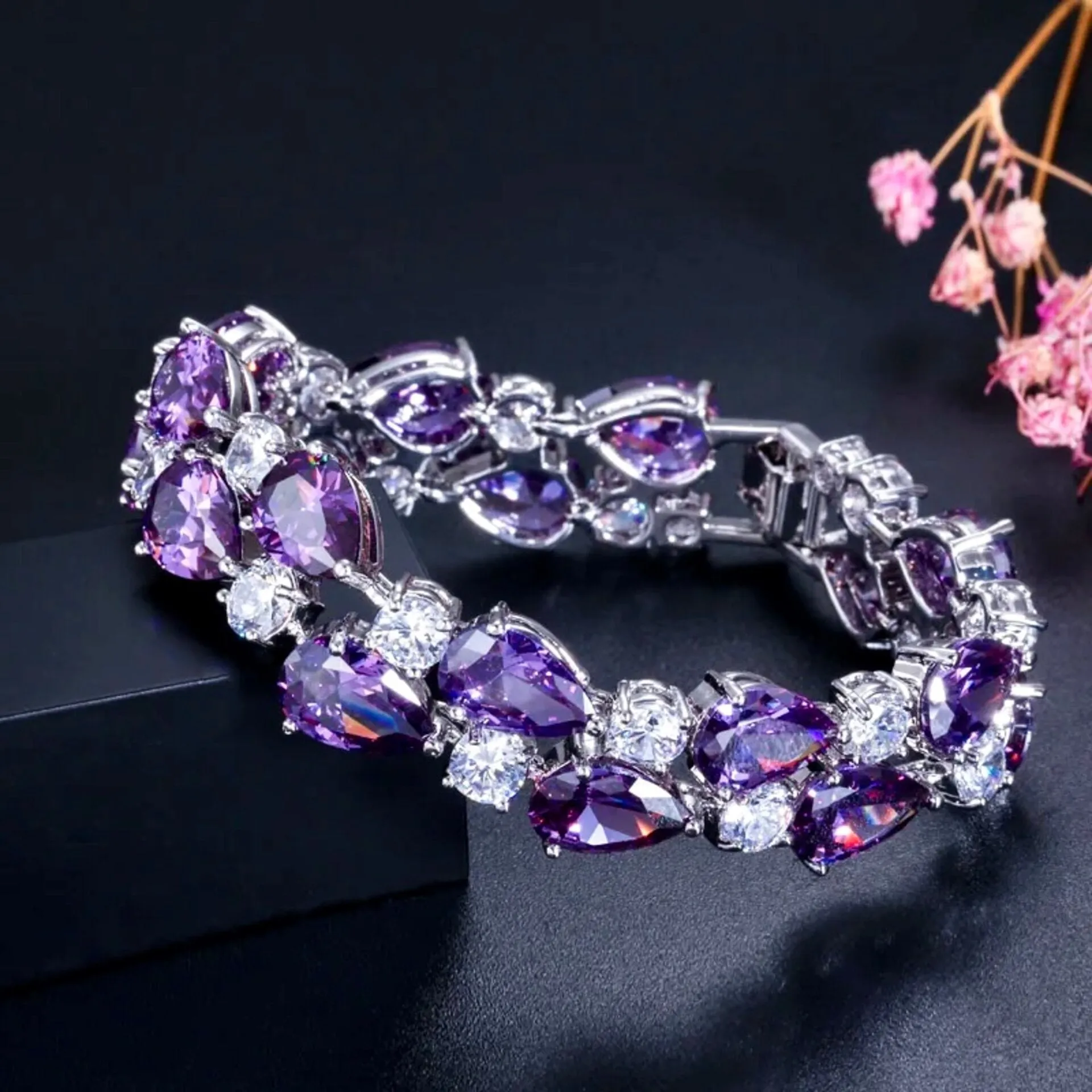 "Melody" - Cubic Zirconia Bridal Bracelet - More Colors