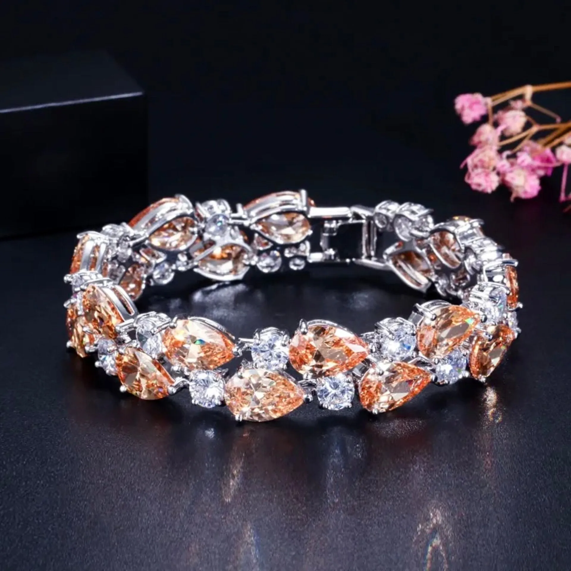 "Melody" - Cubic Zirconia Bridal Bracelet - More Colors