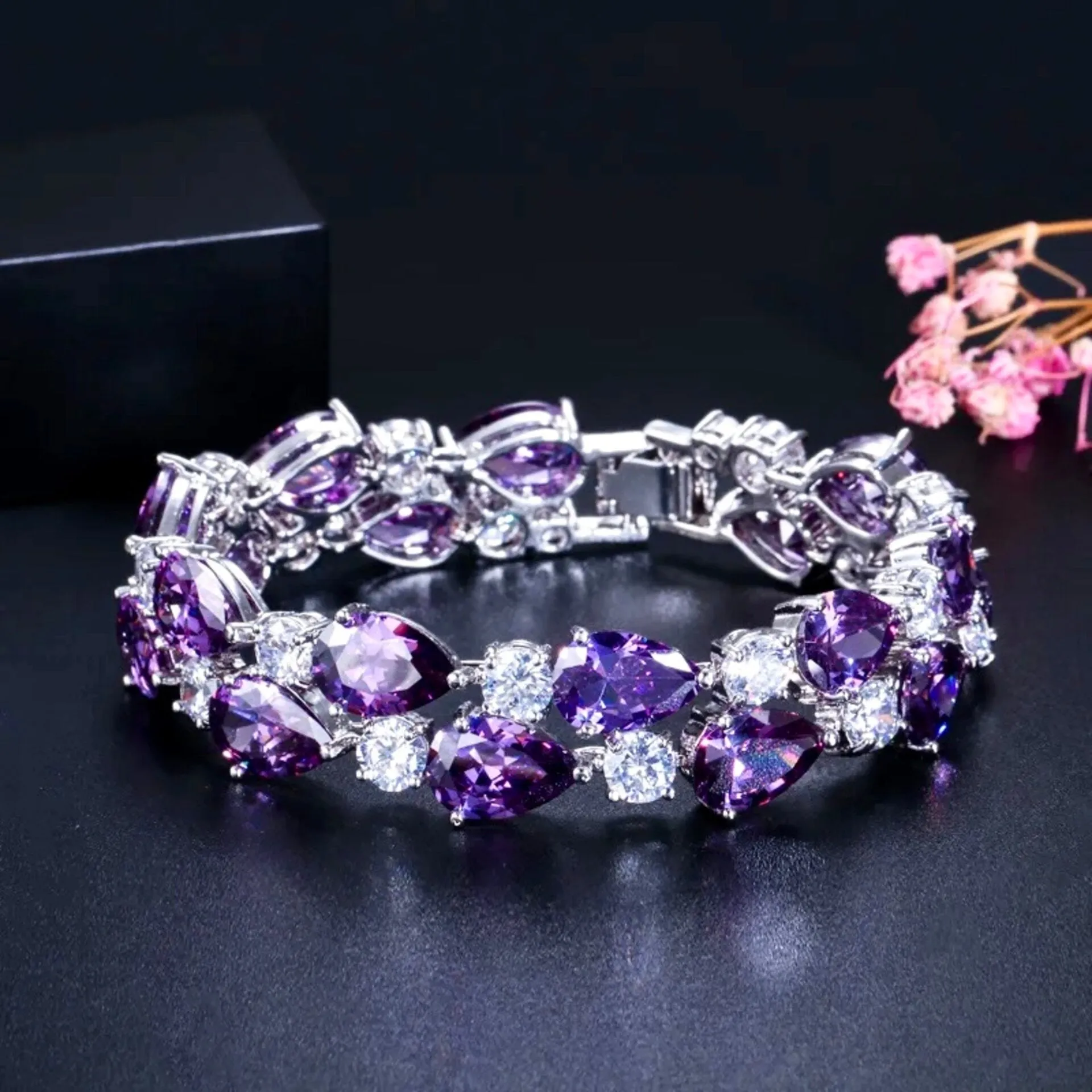 "Melody" - Cubic Zirconia Bridal Bracelet - More Colors