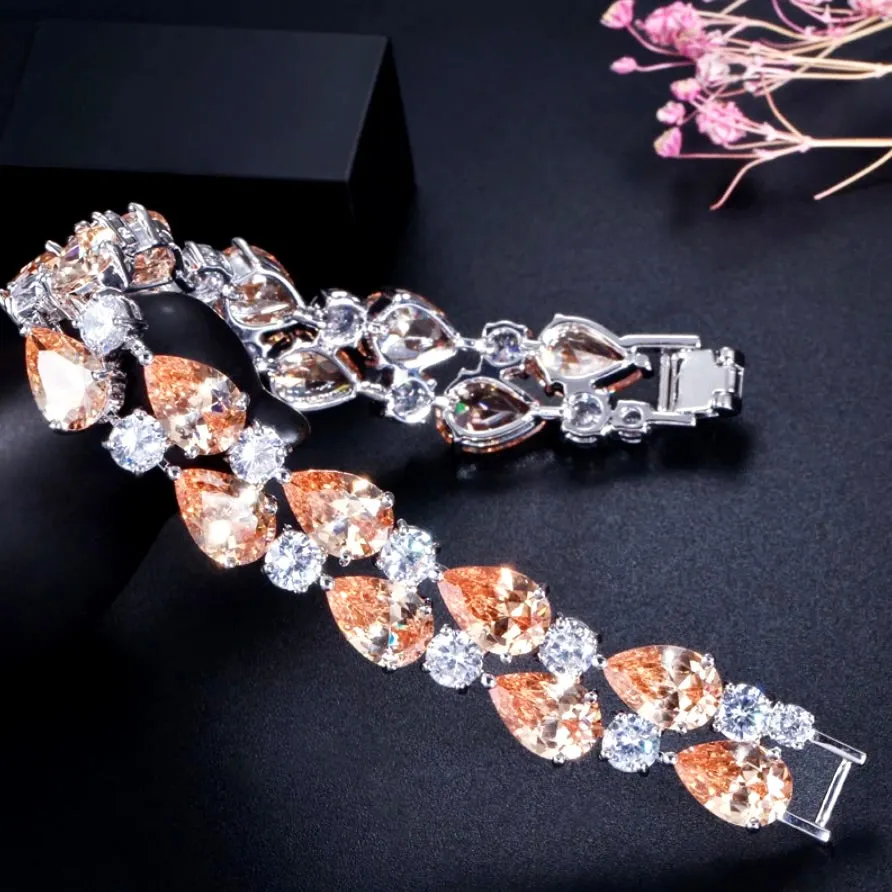 "Melody" - Cubic Zirconia Bridal Bracelet - More Colors