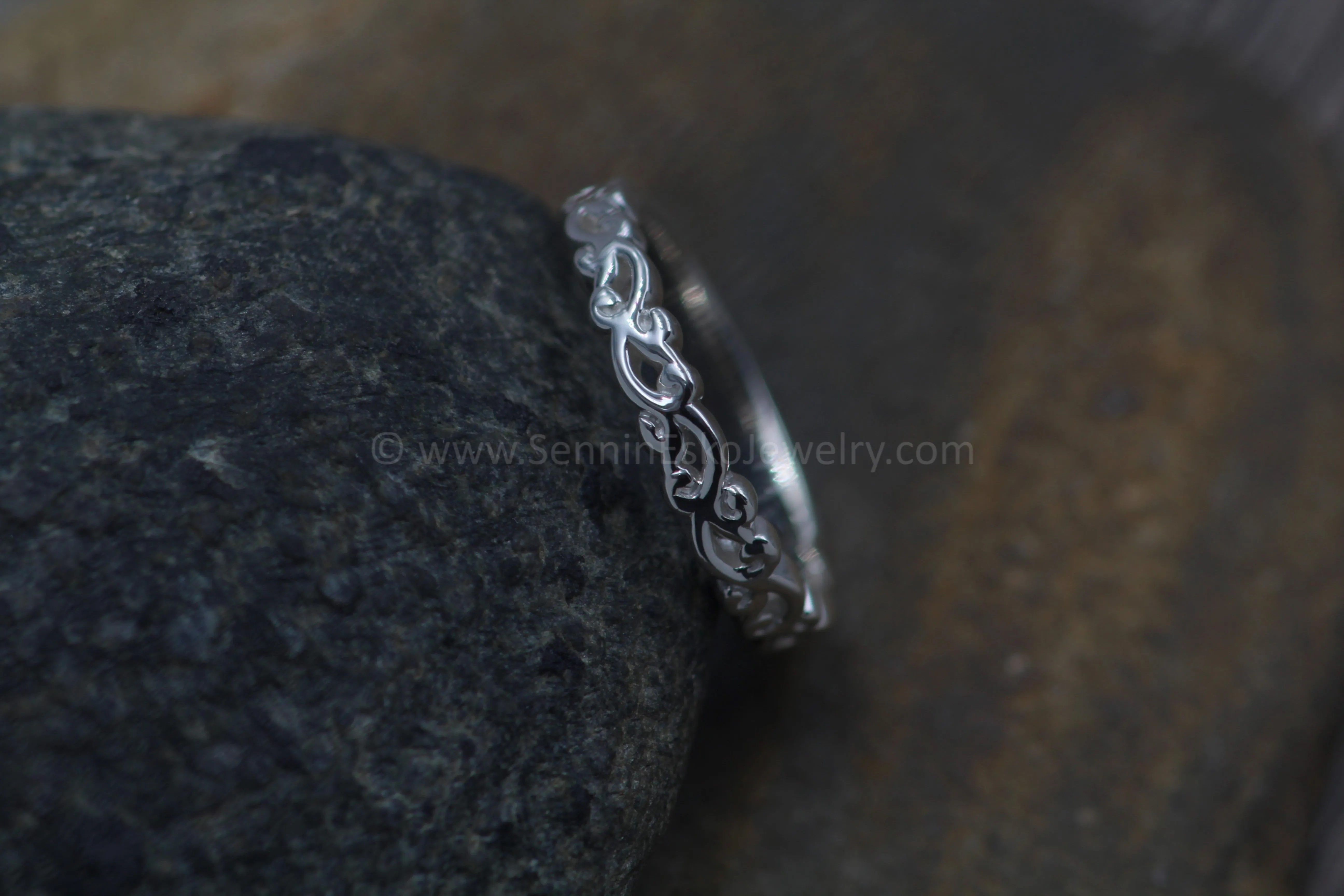 READY TO SHIP Silver Floral Ring Size 7