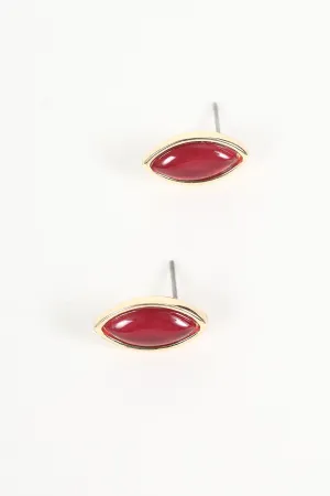 Red Cateye Crystal Earrings