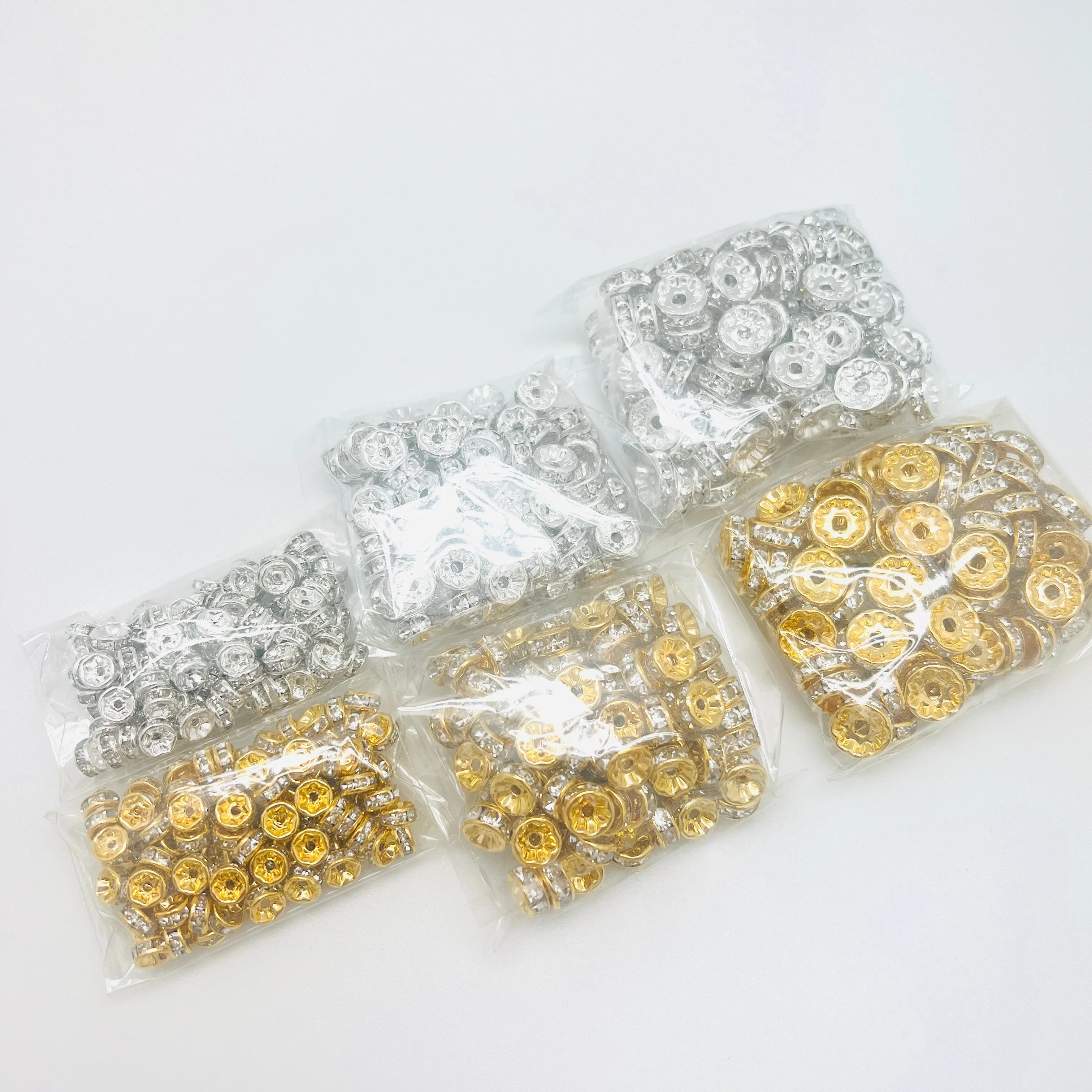 Rhinestone Rondelles - 100pcs