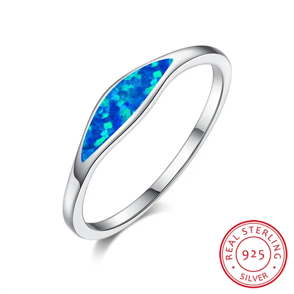 Ring Blue Fire Opal Stone Ring