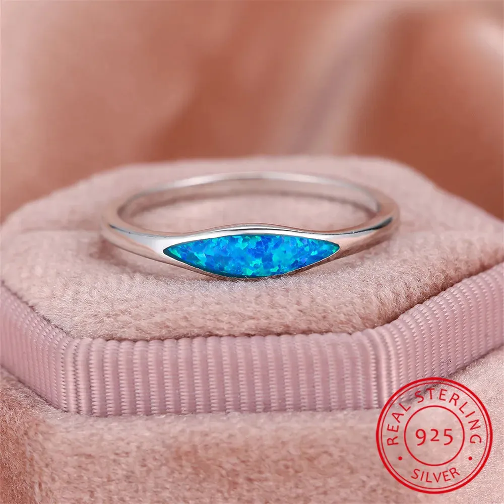 Ring Blue Fire Opal Stone Ring