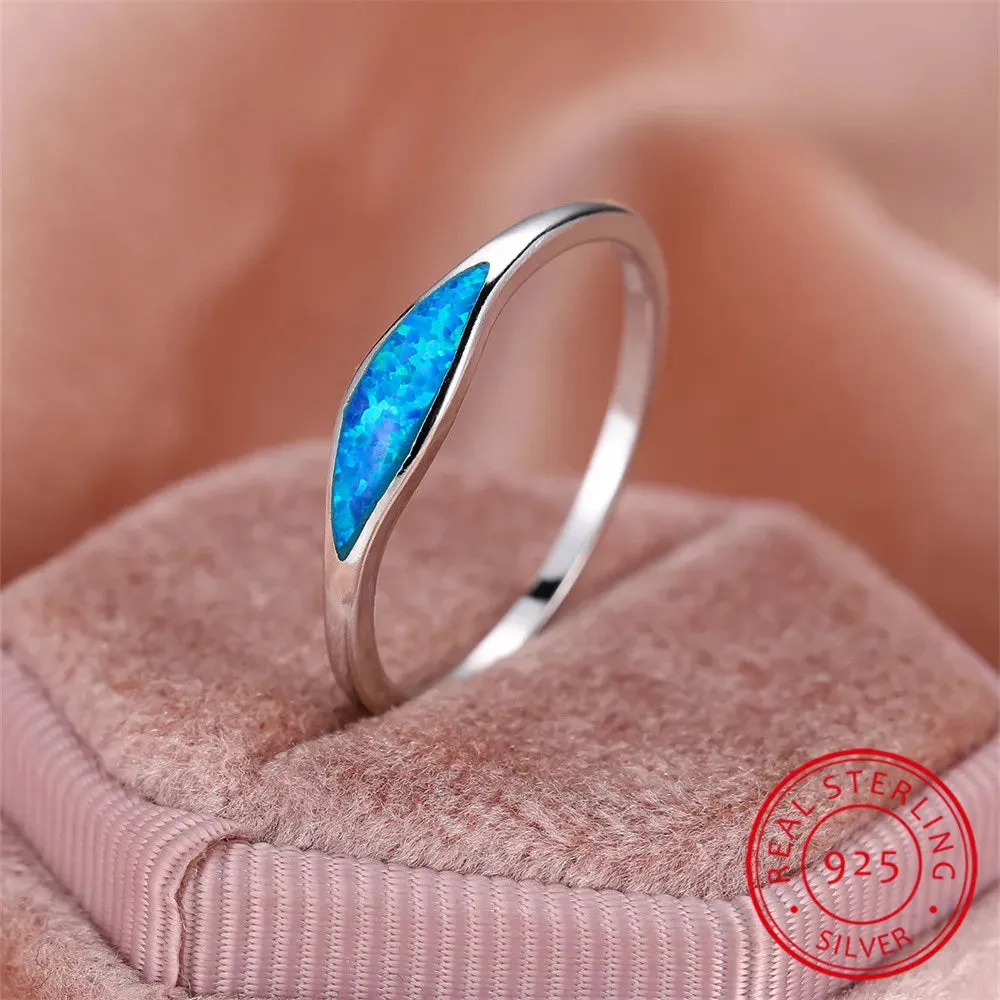 Ring Blue Fire Opal Stone Ring