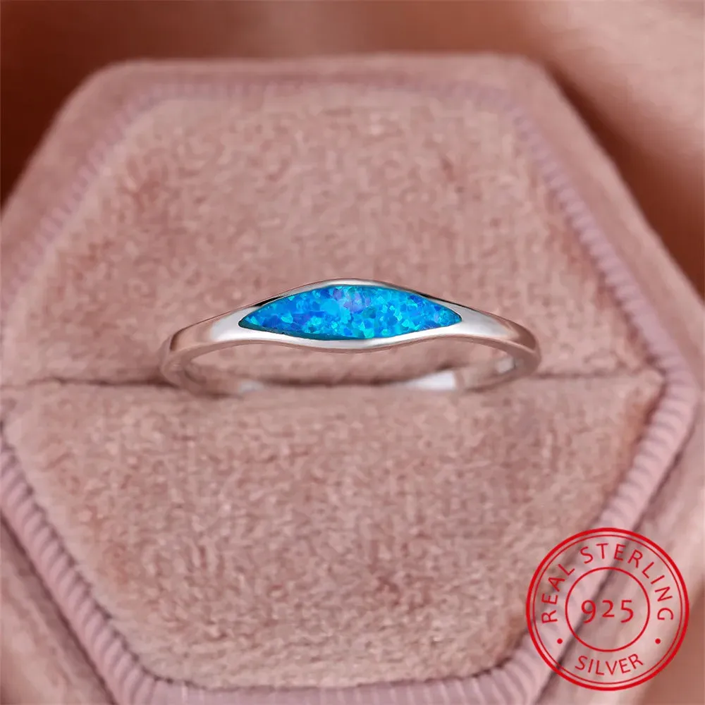 Ring Blue Fire Opal Stone Ring