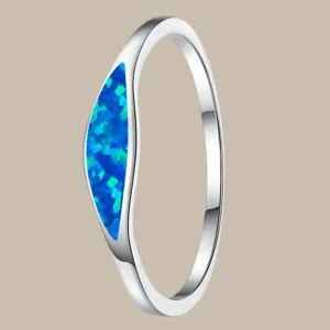 Ring Blue Fire Opal Stone Ring