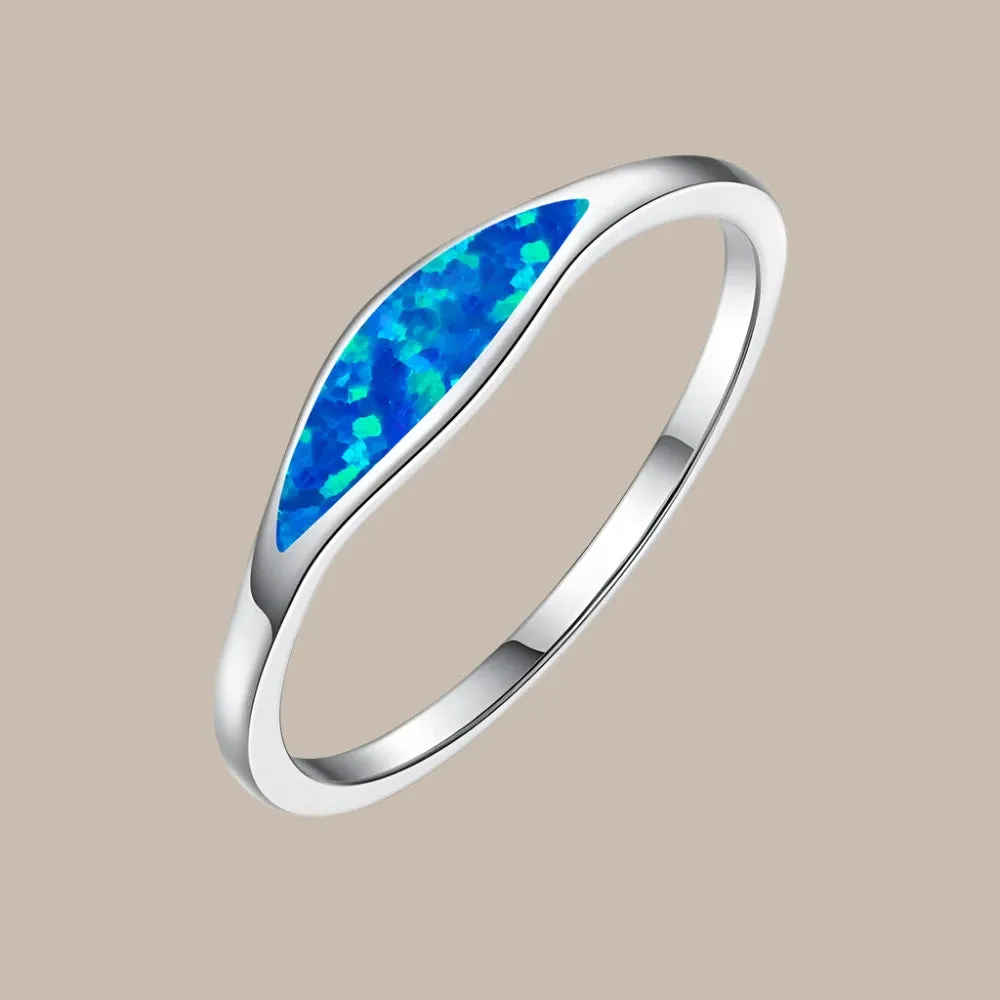 Ring Blue Fire Opal Stone Ring