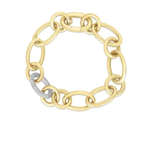 Roberto Coin 18K Yellow and White Gold Diamond Link Bracelet