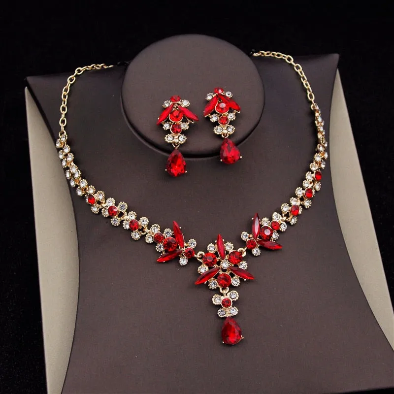 Royal Queen  Jewelry Sets Necklace Earrings