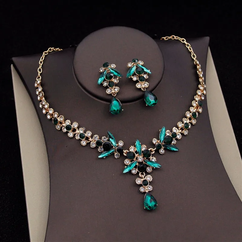 Royal Queen  Jewelry Sets Necklace Earrings