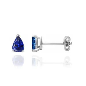 SCARLETT - Pear Blue Sapphire 950 Platinum Stud Earrings